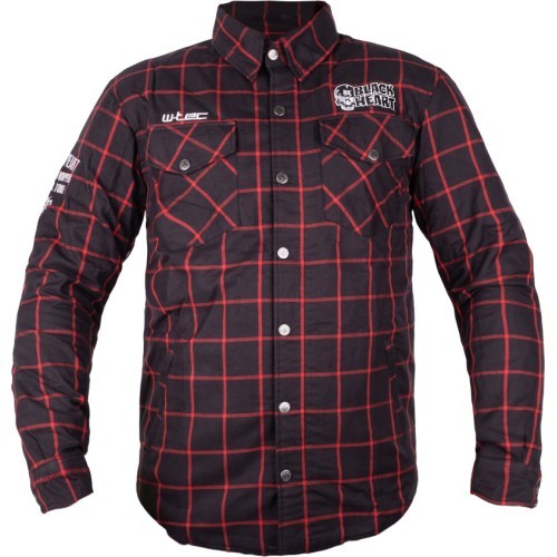 Motorcycle Shirt W-TEC Black Heart Rattlesneak - černá s červeným pruhem