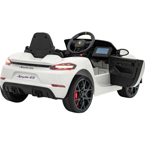 Elektromobilis Porsche Spyder RS 718, balts, MP4