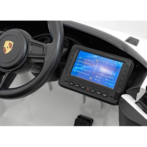 Elektromobilis Porsche Spyder RS 718, balts, MP4