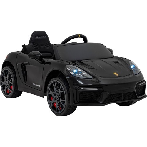 Bērnu elektromobilis Porsche Spyder RS 718 melns MP4