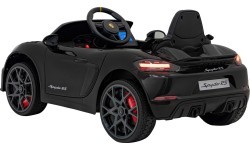 Bērnu elektromobilis Porsche Spyder RS 718 melns MP4