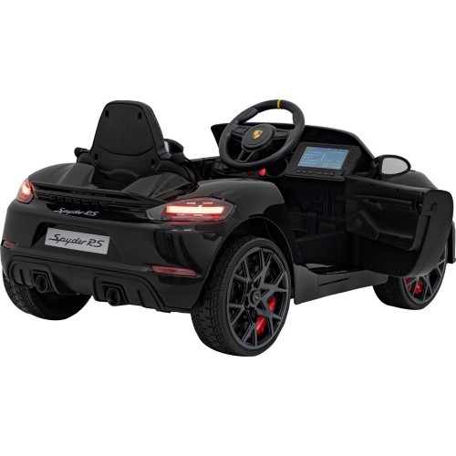 Bērnu elektromobilis Porsche Spyder RS 718 melns MP4