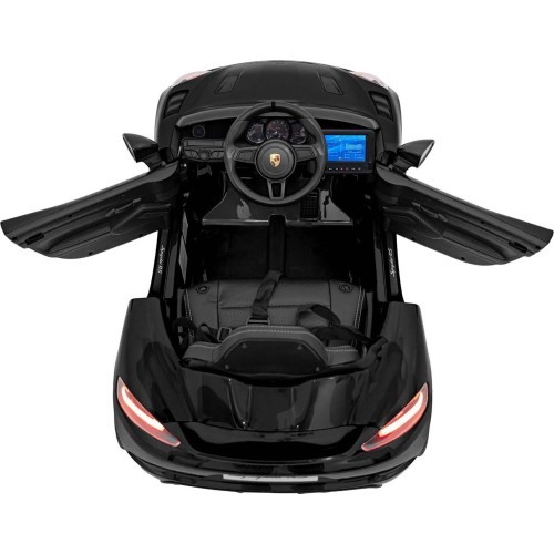 Bērnu elektromobilis Porsche Spyder RS 718 melns MP4