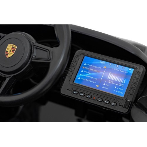 Bērnu elektromobilis Porsche Spyder RS 718 melns MP4