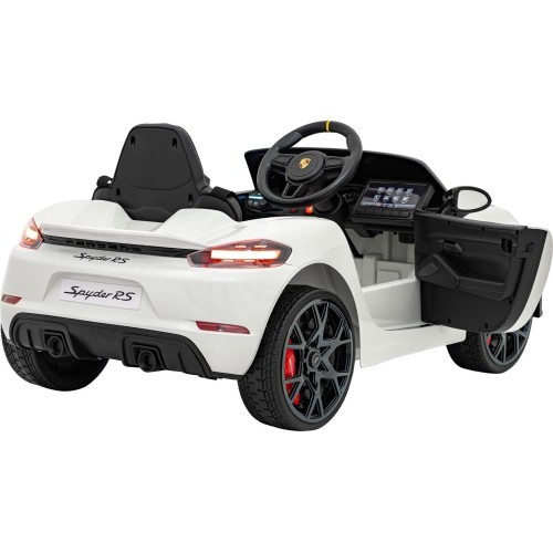 Elektromobilis Porsche Spyder RS 718, balts