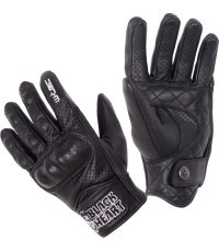 Ādas motociklista cimdi W-TEC Black Heart Rookah, melni - Melna
