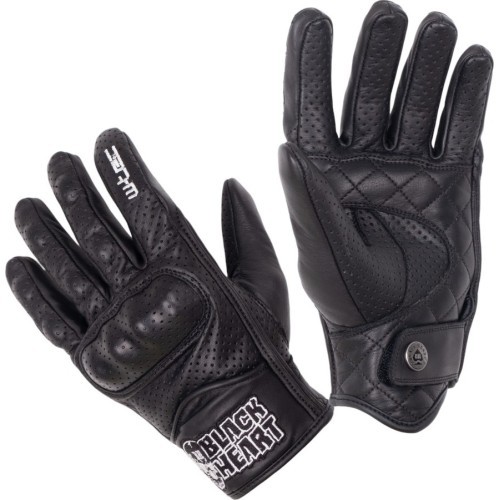 Leather Motorcycle Gloves W-TEC Black Heart Rookah - Black