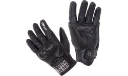 Leather Motorcycle Gloves W-TEC Black Heart Rookah - Black
