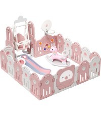 Пластиковый манеж с аксессуарами inSPORTline Piglino 178 x 184 см - Pink