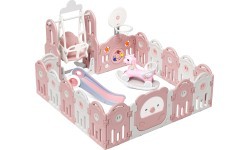 Plastic Playpen w/ Accessories inSPORTline Piglino 178 x 184 cm - Pink