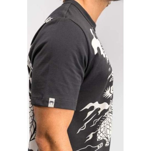 Venum Dragon’s Flight Men’s T-Shirt - Charcoal Grey/Cream White