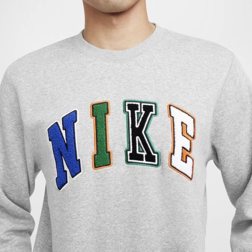Мужская толстовка Nike Club Bb Crew Letters, серая FZ0879 063