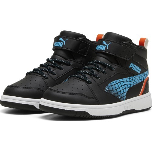 Puma bērnu apavi Rebound V6 Mid Jr Black Blue White 397946 02