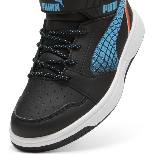 Детская обувь Puma Rebound V6 Mid Jr Black Blue White 397946 02