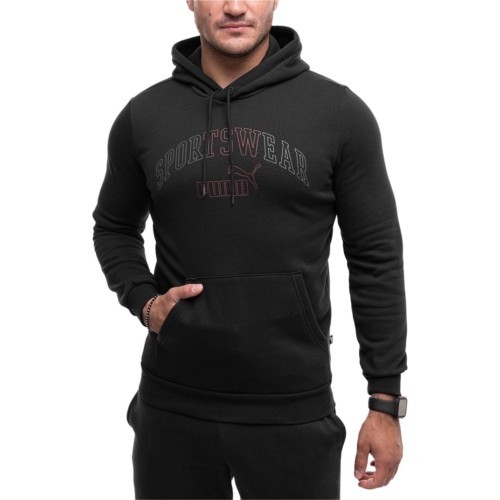 Мужская толстовка Puma Ess+ Logo Lab Hoodie FL, чёрная 681775 01