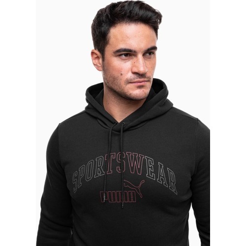 Мужская толстовка Puma Ess+ Logo Lab Hoodie FL, чёрная 681775 01