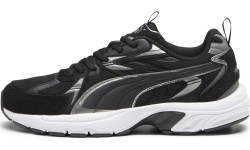Puma Milenio Tech Suede vīriešu apavi Black White Silver 393489 01