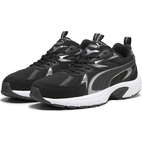 Puma Milenio Tech Suede Men's Shoes Black White Silver 393489 01