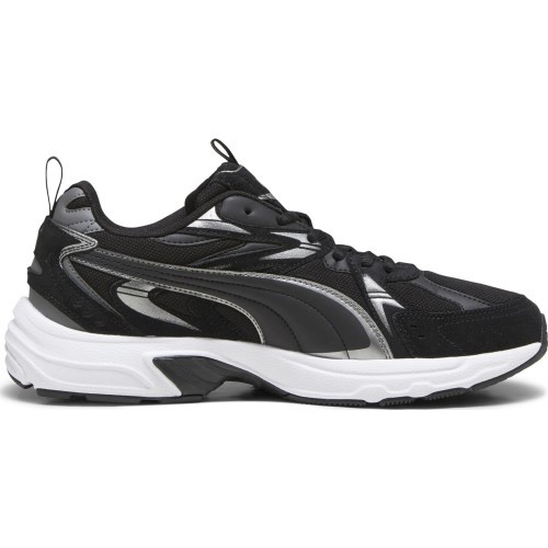 Puma Milenio Tech Suede Men's Shoes Black White Silver 393489 01