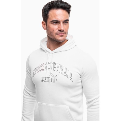 Puma Ess+ Logo Lab Hoodie FL Men's Sweatshirt, white 681775 02