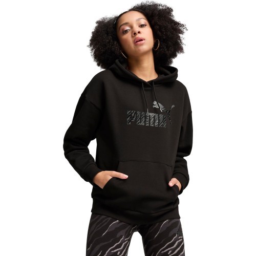 Женская толстовка Puma Ess+ Animal Hoodie Fl Black 681492 01