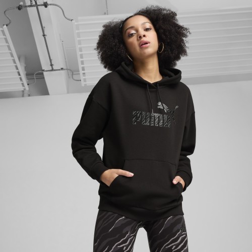 Женская толстовка Puma Ess+ Animal Hoodie Fl Black 681492 01