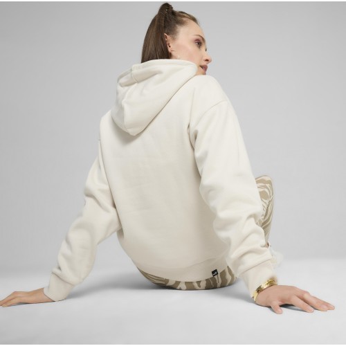 Puma Ess+ Animal Hoodie FL women's sweatshirt, white, 681492 87