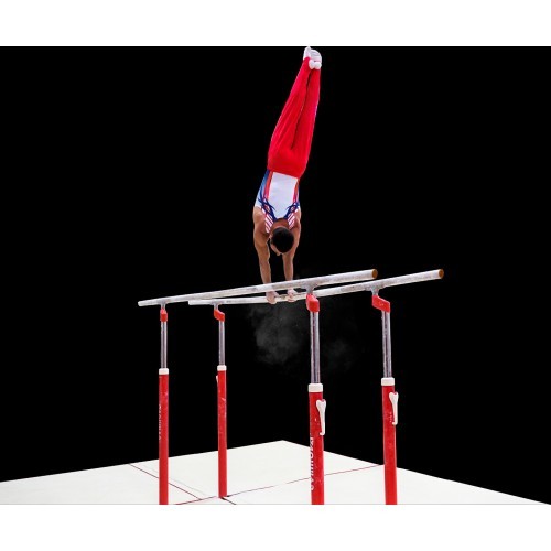 « LIVERPOOL » COMPETITION PARALLEL BARS WITH REINFORCED FRAME & NATURAL FIBRE HAND-RAILS - FIG Approved