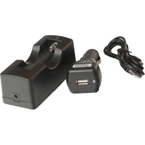 Yate automašīnas lādētājs Li-ion 18650 baterijām ar USB kabeli