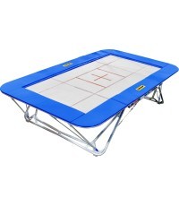 Sacensību batuts Ultimate, tīkls 6 x 4 mm, aizsargspilveni 50 mm, ar transportēšanas riteņu statīviem