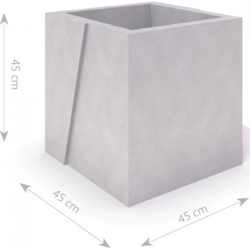 White Concrete Planter Inter-Play Deco 01