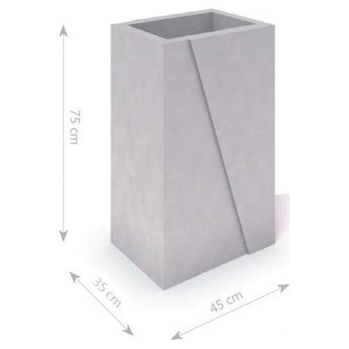 White Concrete Planter Inter-Play Deco 02