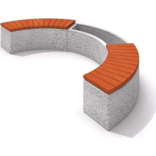 Concrete Planter Set with Bench Inter-Play 01
