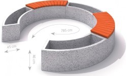 Concrete Planter Set with Bench Inter-Play 02