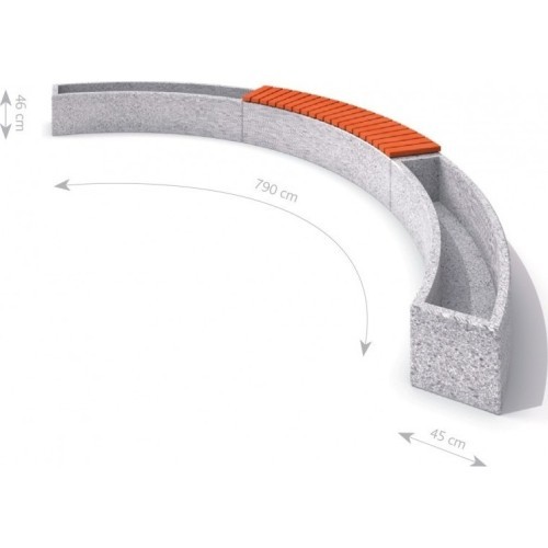 Concrete Planter Set with Bench Inter-Play 05