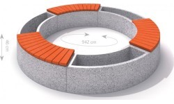 Concrete Planter Set with Bench Inter-Play 03