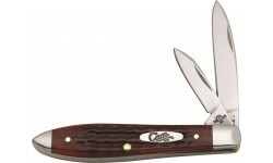 Pocket Knife Case SS Pocket Worn Old Red Bone Tear Drop