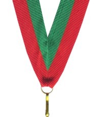 Medal ribbon V8 Red/Green 1cm