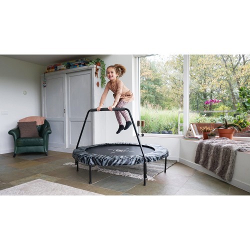 EXIT Tiggy junior trampoline with bar ø140cm - black/grey
