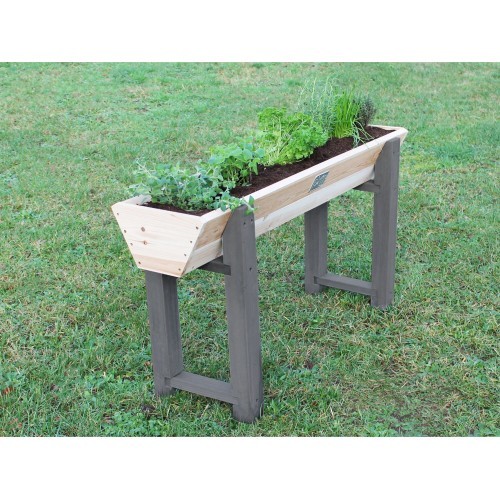 EXIT Aksent Trapezium Raised bed M Table planter Freestanding Wood Grey Outdoor