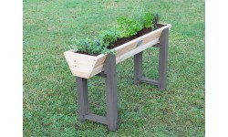 EXIT Aksent Trapezium Raised bed M Table planter Freestanding Wood Grey Outdoor