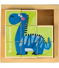 Izglītojoši koka klucīši puzle Ecotoys Dino