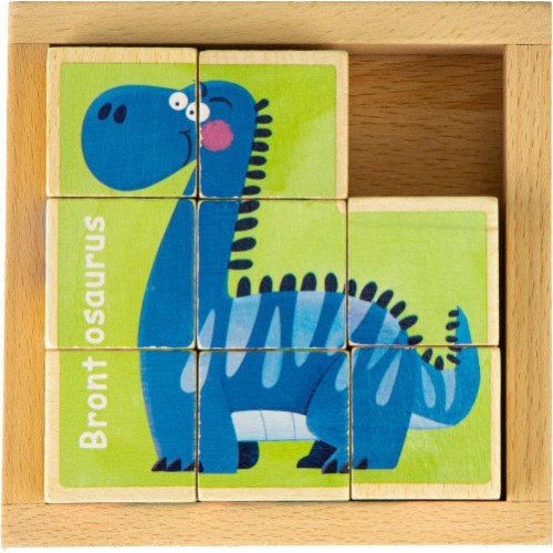Развивающие деревянные кубики-пазл Ecotoys Dino