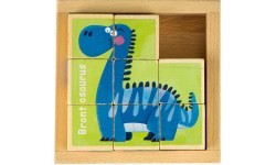 Izglītojoši koka klucīši puzle Ecotoys Dino