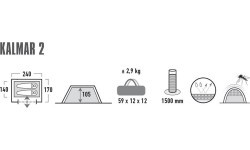 Telts High Peak Kalmar 2, zila, 10302