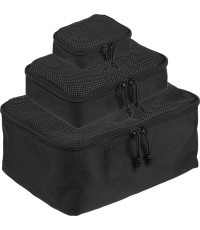 BLACK 3-PC MESH POUCH SET