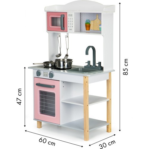 Wooden kitchen for children + metal accessories Ecotoys