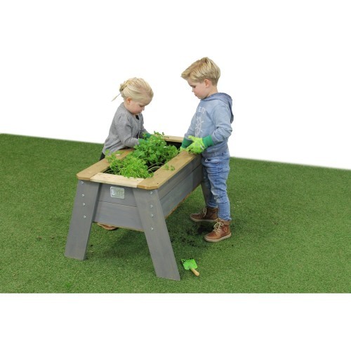 EXIT Aksent Kids Planter Table L Table planter Freestanding Wood Grey Outdoor