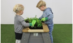 EXIT Aksent Kids Planter Table L Table planter Freestanding Wood Grey Outdoor