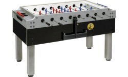 Soccer / Foosball Table, Garlando Olympic Silver, with Coin Slot, incl. glass cover, Sport Professional